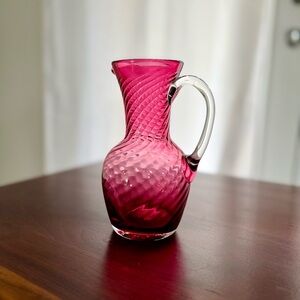 Elegant Pink Glass Pitcher